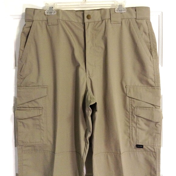 Tru-Spec Tactical Pants Mens 38x27 Khaki 24-7 Series Cargo Ripstop Double Knee - Picture 2 of 10